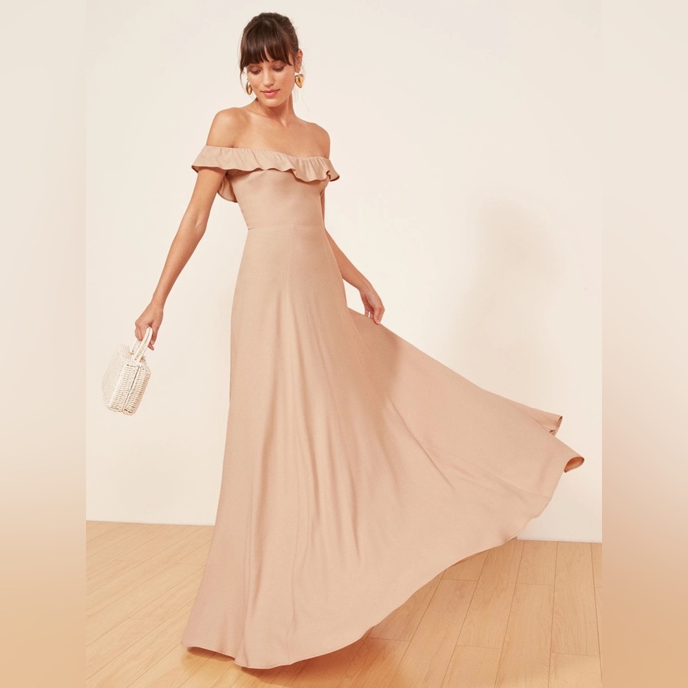 Reformation Verbena Dress in champagne size 0 NWT